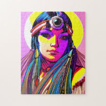 Hermosa Mujer Nativa Estadounidense.