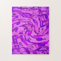 Hermosa música Upbeat Notas musicales Purple Pink