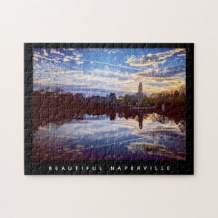 Puzzle Hermosa Naperville - Reflexión sobre el lago al a