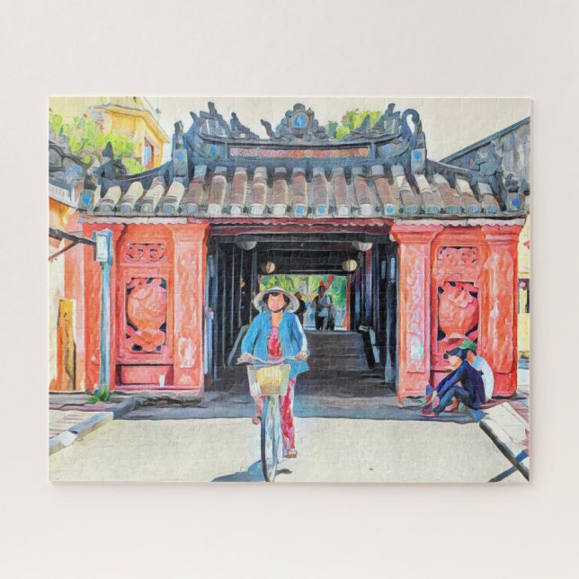 Puzzle Hermosa obra de arte sobre puentes japoneses en Vi (Horizontal)