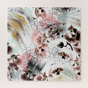 Puzzle Hermosa orquídea con estilo floral