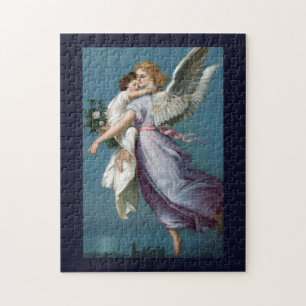 Puzzle Hermosa pintura de ángel de la guarda