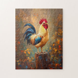 Puzzle Hermosa pintura de gallo