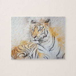 Puzzle Hermosa pintura de tigres bengalíes