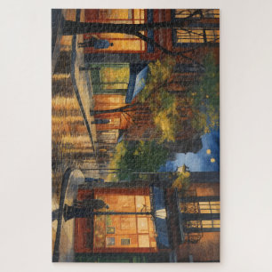 Puzzle Hermosa pintura digital de calle de ciudad por la