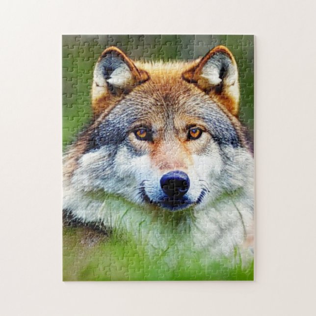 Puzzle Hermosa pintura en la cabeza de Wolf (Vertical)