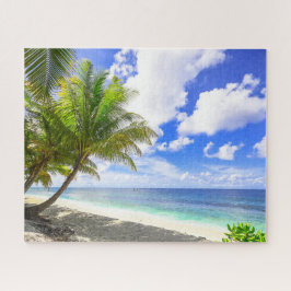 Puzzle Hermosa playa de Isla Tropical con Palmeras