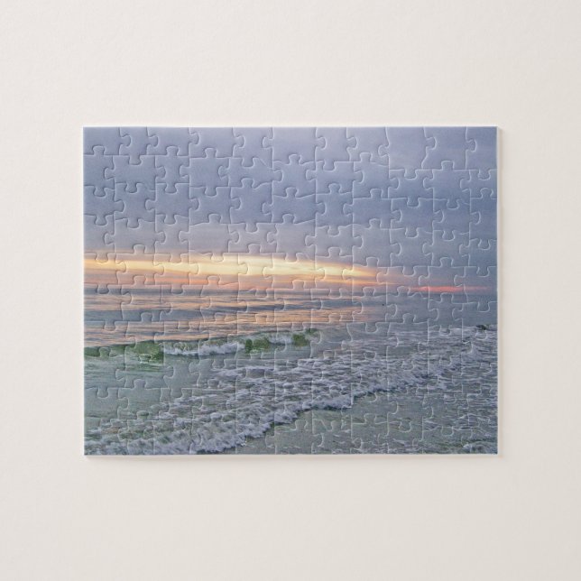 Puzzle Hermosa puesta de sol en la isla de Oak (Horizontal)
