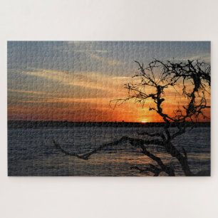 Puzzle Hermosa puesta de sol por río