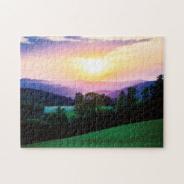 Puzzle Hermosa puesta de sol sobre Mühlviertel, Austria J