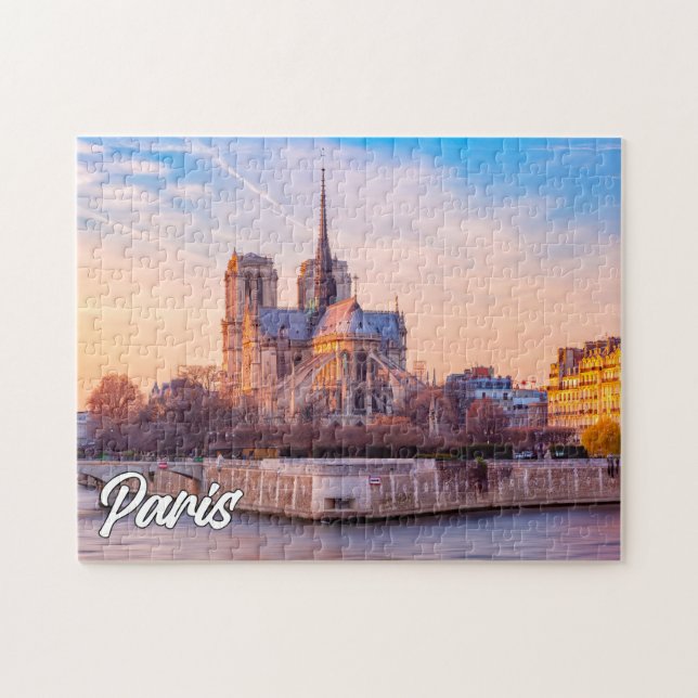 Puzzle Hermosa puesta de sol sobre París, Francia (Horizontal)
