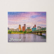 Hermosa puesta de sol sobre Portland, Oregon