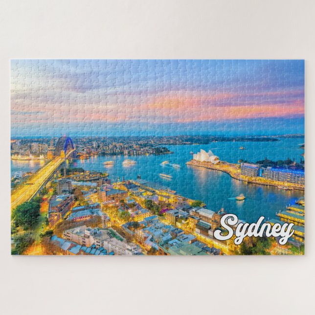 Puzzle Hermosa puesta de sol sobre Sydney, Australia (Horizontal)