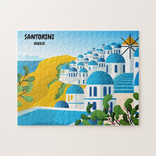 Puzzle Hermosa Santorini Grecia Viaje (Horizontal)
