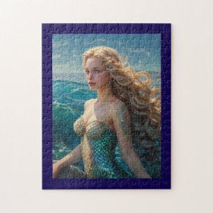 Puzzle Hermosa sirena Chica en el océano