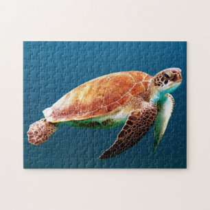 Puzzle Hermosa tortuga verde
