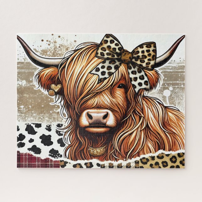 Puzzle Hermosa vaca de las Highlands (Horizontal)