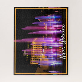 Puzzle Hermosa vista nocturna Kiev Ucrania