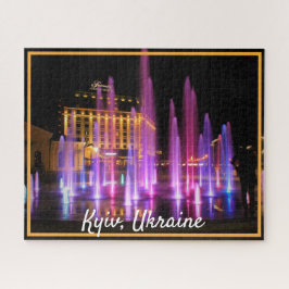 Puzzle Hermosa vista nocturna Kiev Ucrania