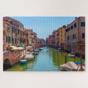 Puzzle Hermosa vista panorámica de un canal en Venecia, I