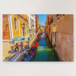 Puzzle Hermosa vista panorámica de un canal en Venecia, I