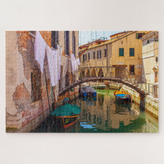 Puzzle Hermosa vista panorámica de un canal en Venecia, I