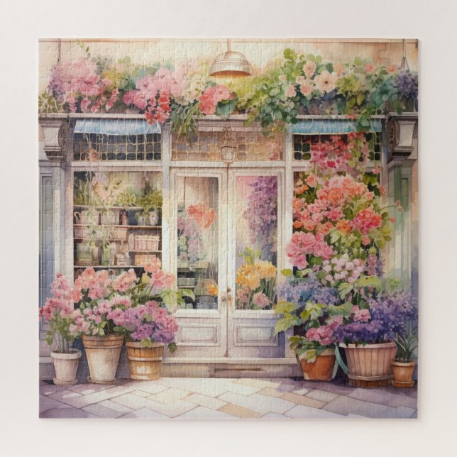Puzzle Hermosa Watercolor Floral Storefront (Vertical)