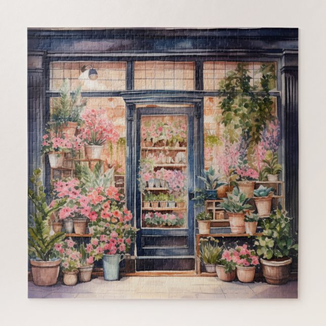Puzzle Hermosa Watercolor Floral Storefront (Vertical)