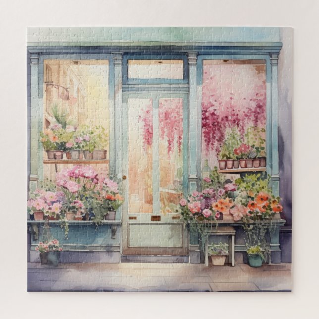 Puzzle Hermosa Watercolor Floral Storefront (Vertical)