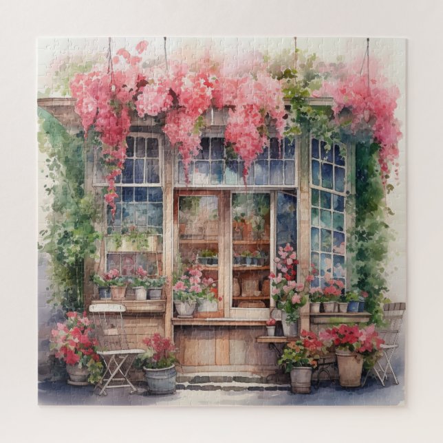 Puzzle Hermosa Watercolor Floral Storefront (Vertical)
