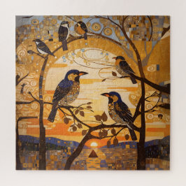 Puzzle Hermosas Aves Abstractas Al Amanecer Decorativas