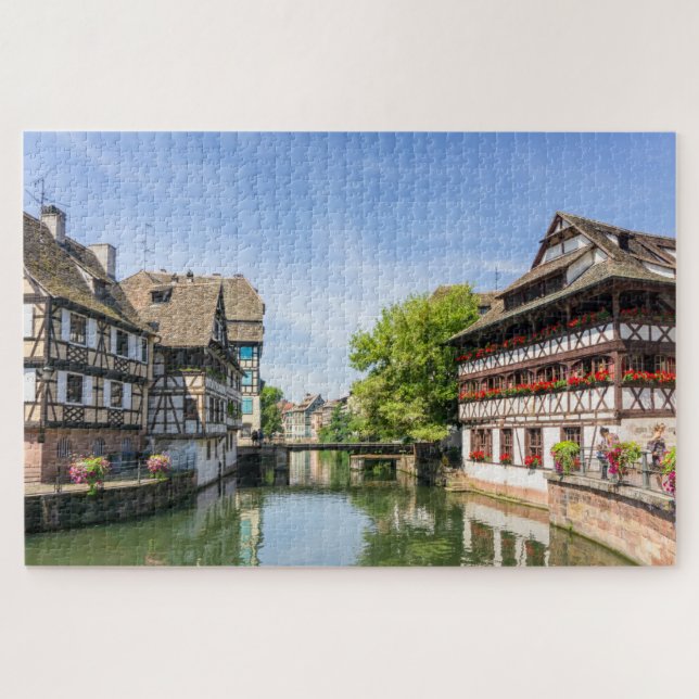 Puzzle Hermosas casas de madera en Estrasburgo Francia Vi (Horizontal)