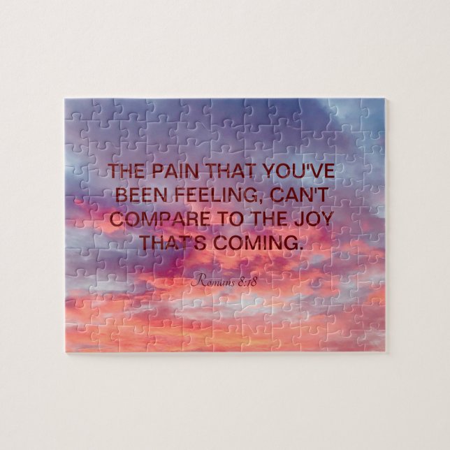 Puzzle Hermosas citas de la Biblia Naranja rojas y rojas  (Horizontal)