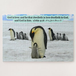 Puzzle Hermosas Escrituras Pingüinas 1 Juan 4:16