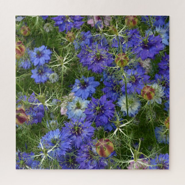 Puzzle Hermosas flores azules (Vertical)