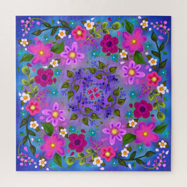 Puzzle Hermosas flores de Boho (Vertical)