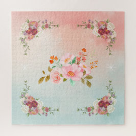 Puzzle Hermosas flores de época, obras de arte florecient