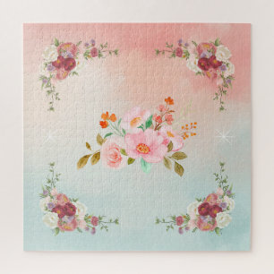 Puzzle Hermosas flores de época, obras de arte florecient