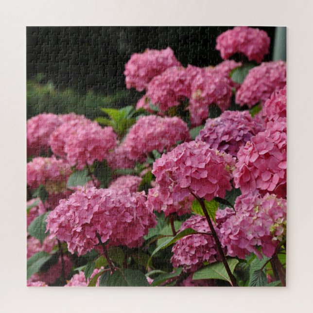Puzzle Hermosas flores de hortensias rosadas (Vertical)
