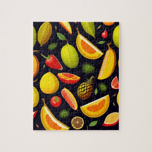 Puzzle Hermosas frutas de patrón colorido (Vertical)
