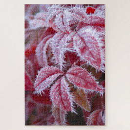 Puzzle Hermosas hojas rojas con espigón.