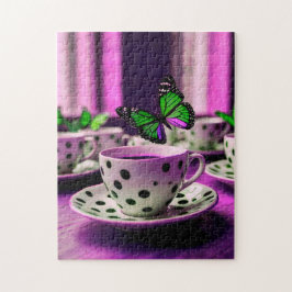 Puzzle Hermosas mariposas en copas de Polka-Dot