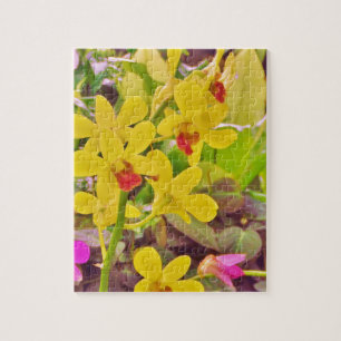 Puzzle Hermosas orquídeas amarillas de otoño