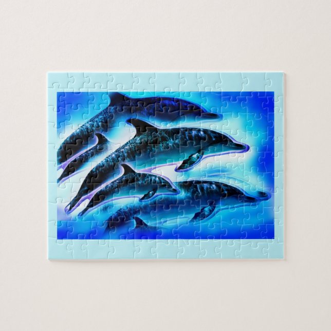 Puzzle Hermoso animal de delfines (Horizontal)