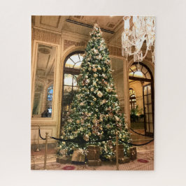 Puzzle Hermoso árbol de Navidad en el Hotel Plaza NYC