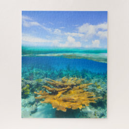Puzzle Hermoso arrecife de coral encima y debajo del romp