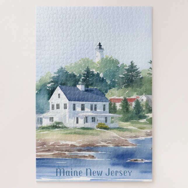 Puzzle Hermoso arte acuático de Maine New Jersey (Vertical)