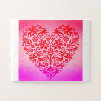 Puzzle Hermoso arte de corazón rojo