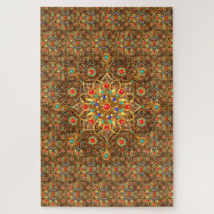 Puzzle Hermoso arte de flores de Mandala