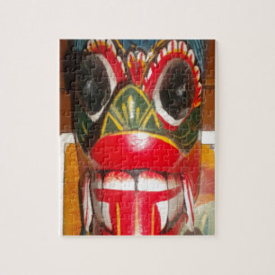 Puzzle Hermoso Arte Tradicional de Máscaras de Fuego de S